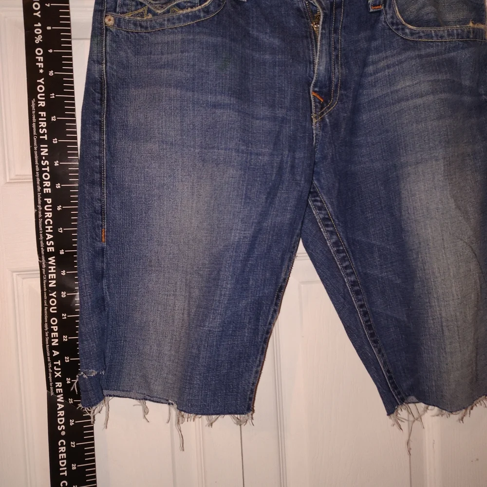 True Religion Distressed Blue Jean Shorts Vintage